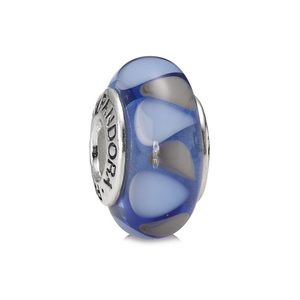 Pandora authentic murano glass blue grey charm